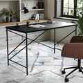 Martha Stewart Maddox Home Office Parsons Desk in Black Wood Grain w/Oil Rubbed Bronze Metal X-Frame XU-DK-4-BK-MS